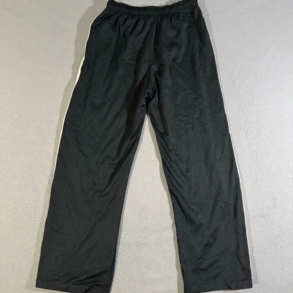 Vintage Nike Kids XL (18-20)‎ Black Mesh Basketball Pants Athletic White Stripe